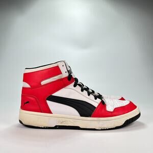 Puma Rebound LayUp SL Red White Basketball Shoes Sneakers 369573-14 Mens Sz 11.5